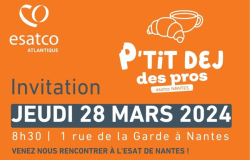 invitation P'tit dej des pros à esatco Nantes le 28 Mars
